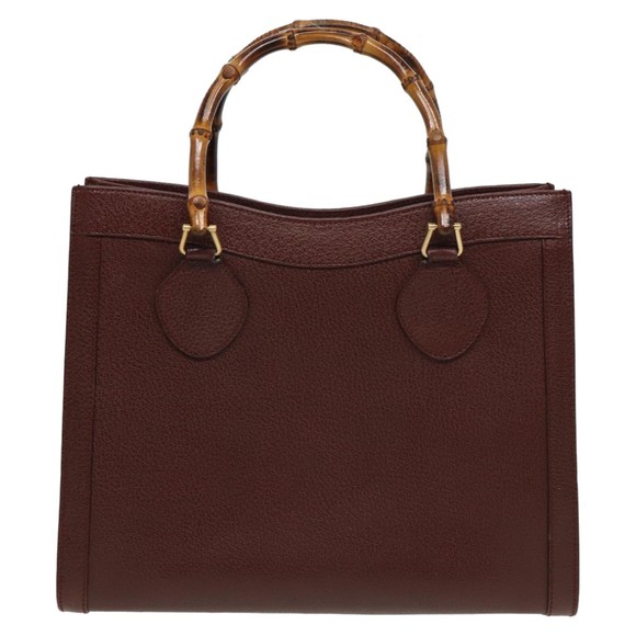 GUCCI Bamboo Hand Bag Leather Red 002 1186 0260 Auth ep4674 - Picture 2 of 16